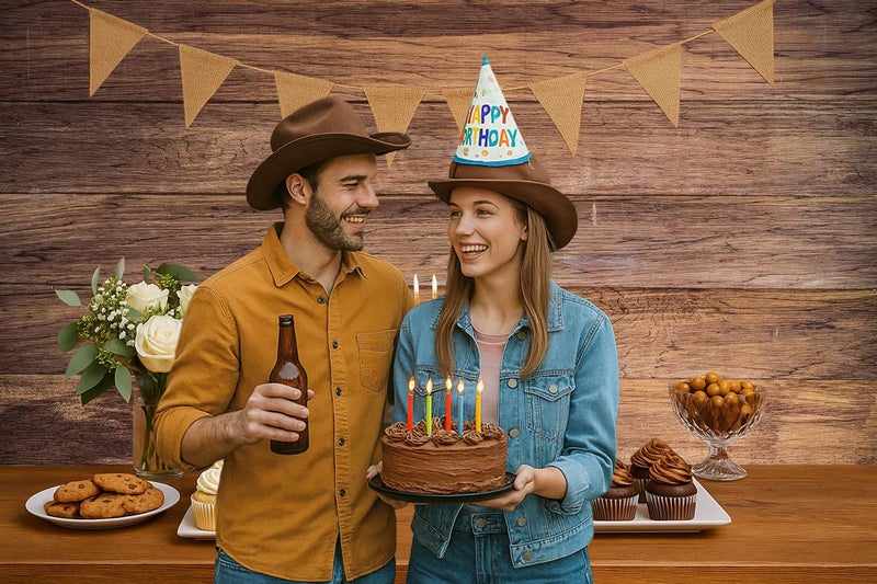 LTLYH Rustic Horizontal Wood Backdrop 7x5ft â€“ Vinyl Brown Plank Photography Background for Farm Birthday Party, Baby Shower, Barn Wedding, Food or Product Photography 082 - Image 2
